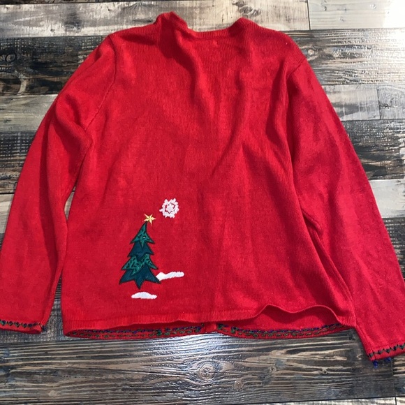 Arriviste cotton blend Ugly Christmas cardigan sweater size large - Picture 5 of 5
